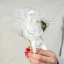 Fiore Portaconfetti con racchette per bomboniere fai da te bianco con cuoricini perlati 16 cm OFFERTISSIMA