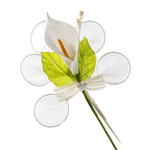 Fiore Calla con racchette Portaconfetti per Segnaposto