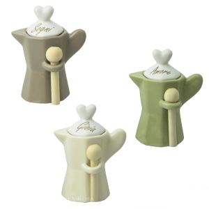 bomboniera matrimonio 2019, zuccheriera in ceramica a forma di moka