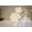 Idea Regalo Natale - Lanterna in metallo con decorazione rose bianche brillantate