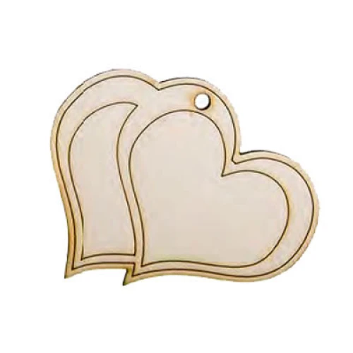 ciondolo cuori in legno
