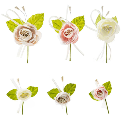 Fiore Pick Rosa per decorazione o confezionamento bomboniere