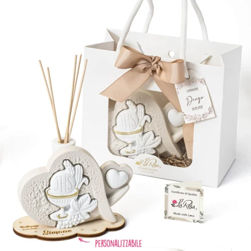 Bomboniere Comunione Linea Petrus 2026 Profumatore con icona calice e base decorata