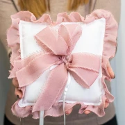 Cuscino Portafedi Matrimonio Cipria - Alta Qualità
