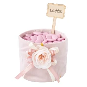 Sacchettone Confettata Portaconfetti Rosa in velluto