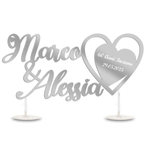 Idea Regalo per Nozze di Diamante 60°Anniversario Nomi con Cuore