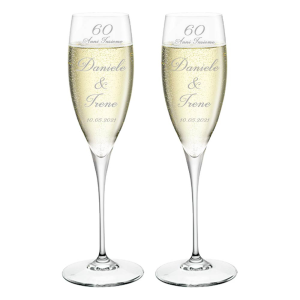 Calici Personalizzati per 60 anni Nozze di Diamante