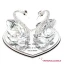 Bomboniere 2026 Nozze d\'Argento Doppio Cigno con Base Cuore Personalizzata