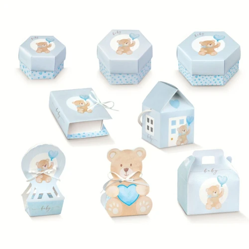 Scatoline portaconfetti Little Bear Celeste