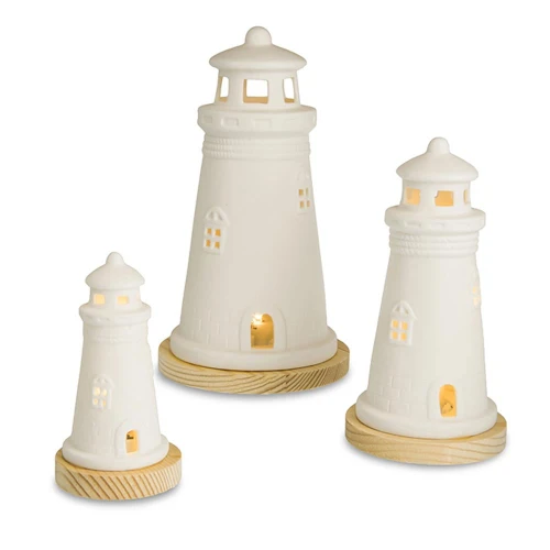 Bomboniere Faro in ceramica a LED Idea Tema Mare
