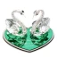 Bomboniere 2026 Nozze di Smeraldo Doppio Cigno con Base Cuore Personalizzata
