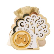 Bomboniere Nozze d'Oro 2026 Linea Eternal Scatolina in legno e plex portaconfetti con albero della vita