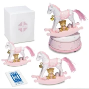 Bomboniere Solidali Quadrifoglio Linea Dublino Rosa 2027 Cavallino a dondolo