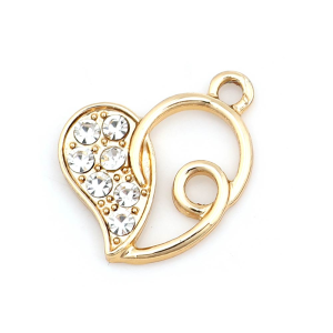 Ciondolo Cuore Oro con strass per Bomboniere Chic