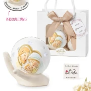 Bomboniera 2026 Luce LED Collezione Raggio Sacra Famiglia Icona in resina