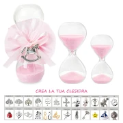 Bomboniere Clessidre Vetro Sabbia Rosa
