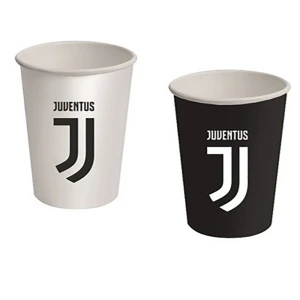 8 bicchieri di carta 260 ml per festa tema Juventus
