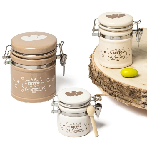 Bomboniere 2026 Linea Stella Barattolini ermetici in porcellana con frase