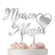 Cake Topper Nozze di Diamante 60° Anniversario in Plexiglass
