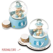 Bomboniera Battesimo Nascita bimbo palla di neve Personalizzabile