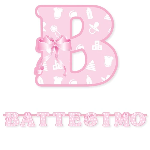 Festone scritta \"Battesimo\" per bimba