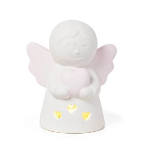 Bomboniere Angeli in Ceramica Led Rosa