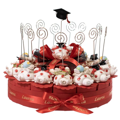 Torta Bomboniere Laurea 15 fette con Coccinelle clip