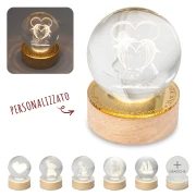 Bomboniere 2026 Nozze D'Oro Sfera LED Delfini innamorati personalizzabile