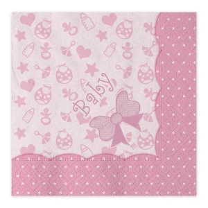 16 tovaglioli di carta 33x33 cm baby girl