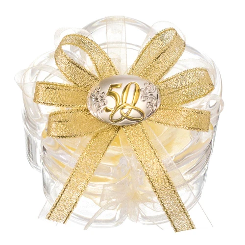 Bomboniera Scatola portagioie e portaconfetti per nozze d\'oro