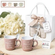 Idee Bomboniere Originali Set 2 tazzine da caffè con Frasi colorate