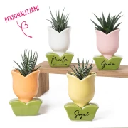 Bomboniere Vasetti Tulipani Porta-piantina in ceramica Personalizzabile