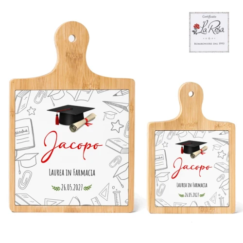 Bomboniere Laurea Tocco Personalizzate Tagliere in legno