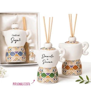 ⚡OFFERTISSIMA Bomboniere Linea Giglius Profumatore a forma di Moka con fantasia maioliche