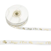 rotolo nastro raso con stampa "Nozze d'oro" 10 mm x 25 mt