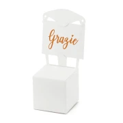 10 Scatoline Portaconfetti e Segnaposto Sedia con Biglietto
