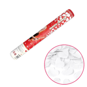 cannone sparacoriandoli 40 cm a forma di cuori bianchi