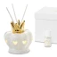 Bomboniera Profumatore Corona in ceramica bianca e oro LED
