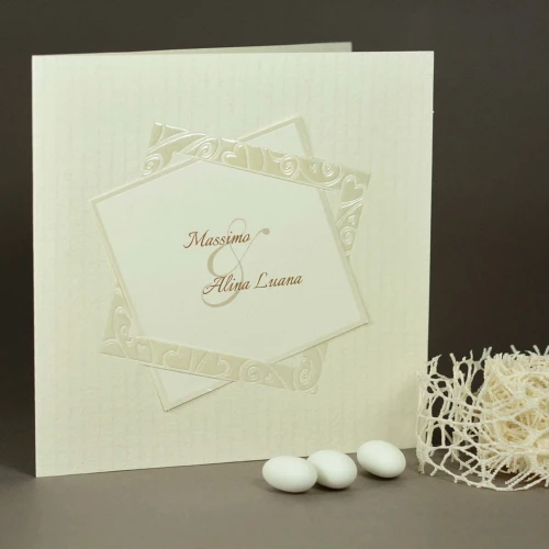 Partecipazione Matrimonio Elegante con decorazione minimal - Dorotea