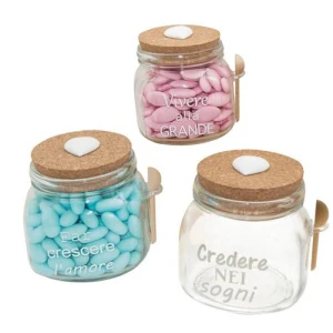 Bomboniere Barattolini vetro shabby con frasi grande