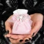 Sacchettini portaconfetti rosa con albero della vita e gessetto cuore