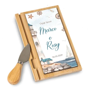 Bomboniere Tema Mare Personalizzate Tagliere con coltellino