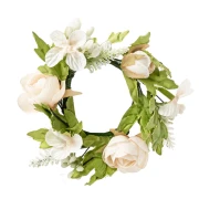 Giro candela coroncina di fiori avorio per bomboniere fai da te