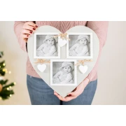 Idea regalo Portafoto a cuore 3 foto shabby chic