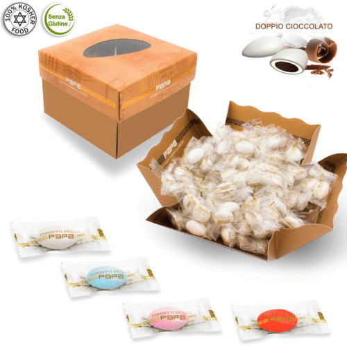 confetti incartati singolarmente - doppio cioccolato scatola da 500 grammi NO a vassoio