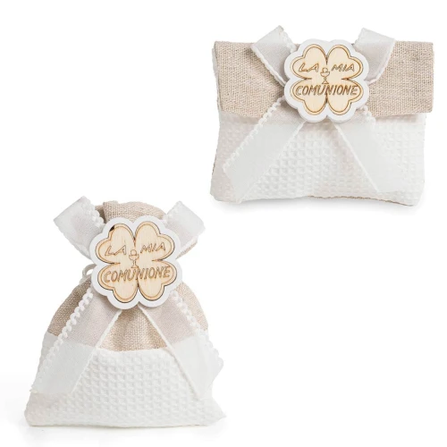 Bomboniere Comunione 2026 Linea Quadrifoglio Sacchettini Portaconfetti