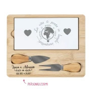 ⚡ OFFERTISSIMA Bomboniere Set Formaggio Grande con con decoro e frase Personalizzabile