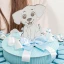 Torta Bomboniere da 15 Fette con cagnolini celesti su quadrifoglio