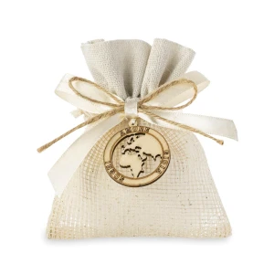 ULTIMI PEZZI 40 Sacchettini Piatti rustici idea orginale con ciondolo Tema Viaggio Amore, Gioia, Sogni 10x12 cm PREZZO PER TUTTI
