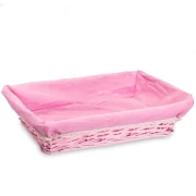cesto porta bomboniere rosa battesimo nascita shabby chic in vimini